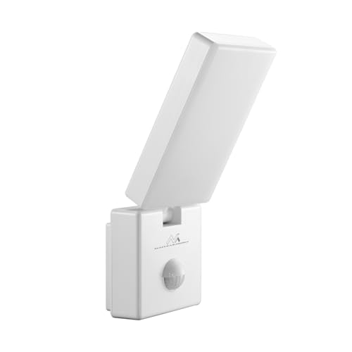 Maclean MCE516 LED Wandleuchte mit PIR Bewegungsmelder, Wandbeleuchtung Innen & Außen, Wandlampe, 10W, IP65 - Wasserfest, 800lm, 4000K Neutralweiß, Erfassungsbereich: max. 9m (Weiß) von Maclean