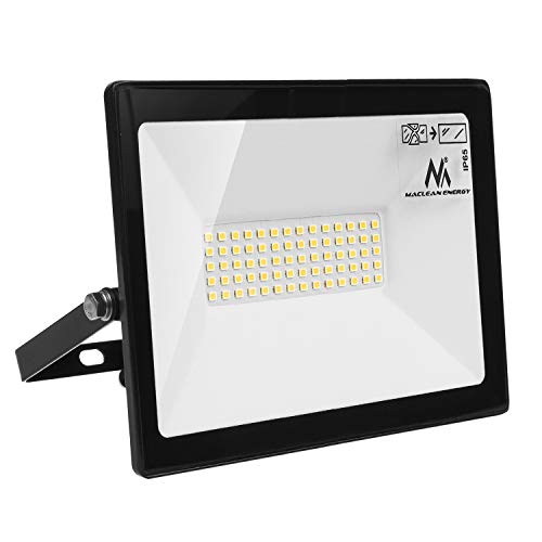 Maclean MCE550 NW LED Flutlicht Strahler LED Fluter IP65 Wasserdicht Scheinwerfer Außenbeleuchtung Licht Slim Premium 4000lm (Neutralweiß 4000K, 50W) von Maclean