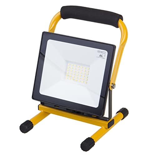 Maclean MCE632+MCE530 LED Baustrahler 50W LED Arbeitsscheinwerfer Fluter 2700 Lumen für den Innen-und Außenbereich Scheinwerfer Stativ Drehbar (Kaltweiß, 30W) von Maclean