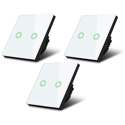 Maclean MCE711W 2-Fach Touch Wechselschalter 3-er Pack Lichtschalter Kreuzschalter Wandschalter Treppenschalter mit Farbwechsel LED Hintergrundbeleuchtung Einbauschalter (2-Fach Rund, 3-er Pack, Weiß) Maclean MCE711W 2-Fach Touch Wechselschalter 3-er Pack Lichtschalter Kreuzschalter Wandschalter Treppenschalter mit Farbwechsel LED Hintergrundbeleuchtung Einbauschalter (2-Fach Rund, 3-er Pack, Weiß) von Maclean
