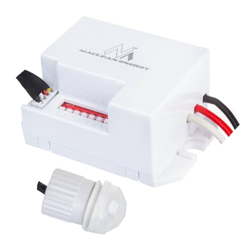 Maclean PIR-Bewegungsmelder mit externer Sonde 12-24V DC | 360° Erfassungswinkel Einstellbare Empfindlichkeit und Leuchtdauer | Kompatibel mit LED-Lampen Wand- und Deckenmontage IP20 | MCE32 V von Maclean
