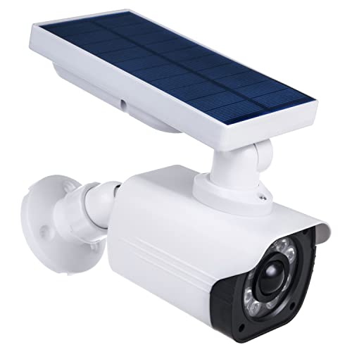 Maclean SOL1800S Kamera Attrappe mit LED-Licht Überwachungskamera PIR-Bewegungsmelder Dummy Kamera Solarbetrieben Geeignet für Außenbereich IP66 Wasserdicht von Maclean