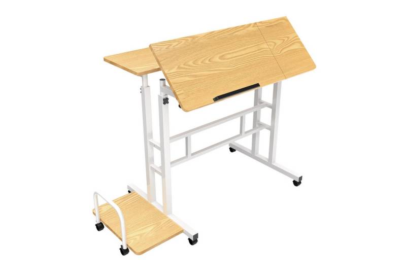 Maclean Schreibtisch MC-124 Laptoptisch auf Rollen höhenverstellbar, Platte 80x60cm, 50kg max, Höhenverstellung 67-115cm von Maclean