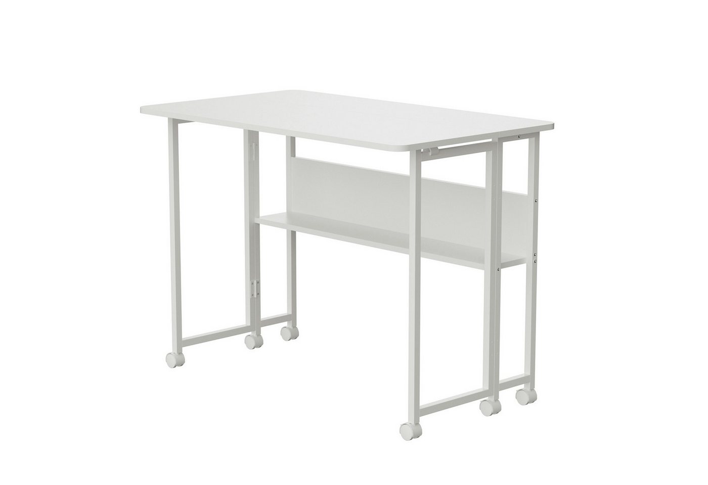 Maclean Schreibtisch MC-126 Klappbarer mobiler Schreibtisch mit Regal, Platte 100x58cm, max. 50kg von Maclean
