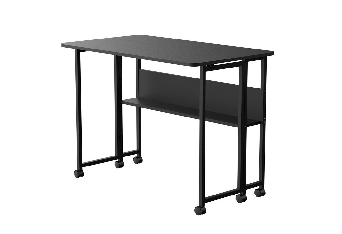 Maclean Schreibtisch MC-126 Klappbarer mobiler Schreibtisch mit Regal, Platte 100x58cm, max. 50kg von Maclean