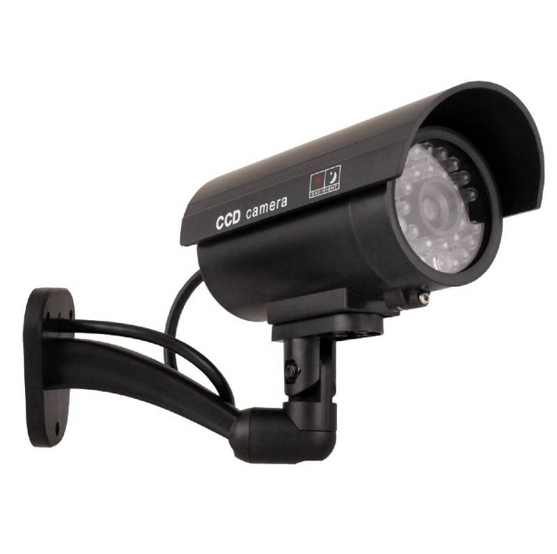 Maclean Überwachungskamera Attrappe IR9000 B (Außenbereich, Innenbereich, Wandkamera-Attrappe Überwachung LED Kamera Alarm) von Maclean