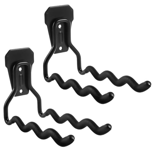 Maclean Wandhalterung 2er Set | Universalhalter für Räder Fahrrad Leitern Gartenschläuche Werkzeuge | Werkzeughaken aus Stahl für Garage Werkstatt Keller | Tragkraft 30 kg | Gummierte Oberfläche von Maclean