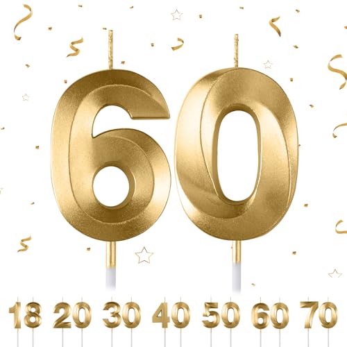 Maclunar Geburtstagskerzen Zahlen 60,3D Gold Geburtstagskerzen,Kerzen Geburtstag Zahl 60, Kuchen Topper Dekoration Kuchendeko Geburtstag, Geburtstagskerzen für Geburtstagsdeko Maclunar Geburtstagskerzen Zahlen 60,3D Gold Geburtstagskerzen,Kerzen Geburtstag Zahl 60, Kuchen Topper Dekoration Kuchendeko Geburtstag, Geburtstagskerzen für Geburtstagsdeko von Maclunar