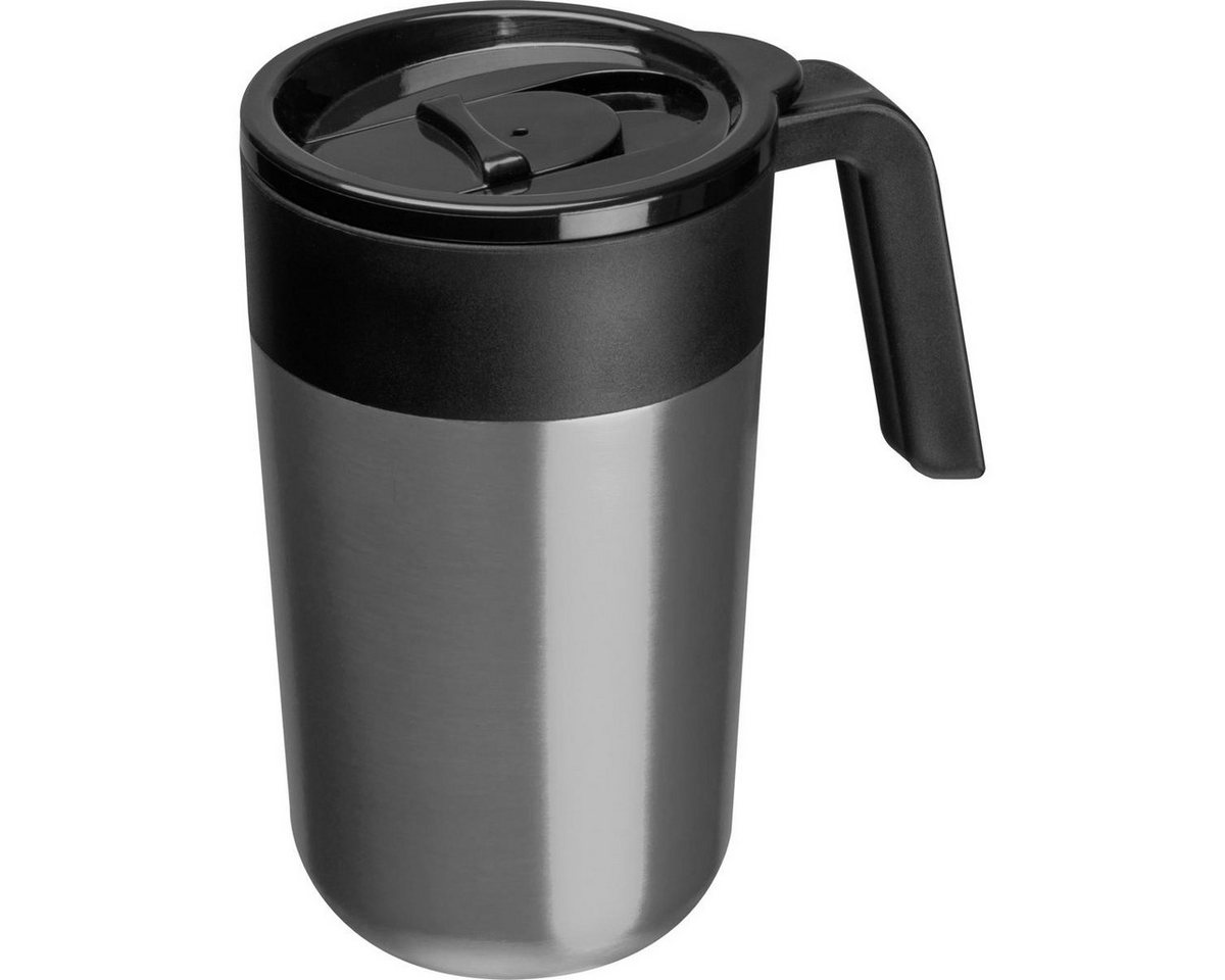 Macma Becher Doppelwandiger Trinkbecher aus Edelstahl / 400ml / Farbe: silbergrau von Macma