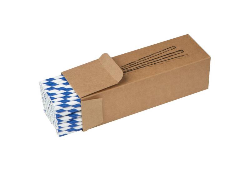 Macma Trinkhalme 100 Trinkhalme / Strohhalme aus Pappe / Farbe: blau-weiß Macma Trinkhalme 100 Trinkhalme / Strohhalme aus Pappe / Farbe: blau-weiß von Macma