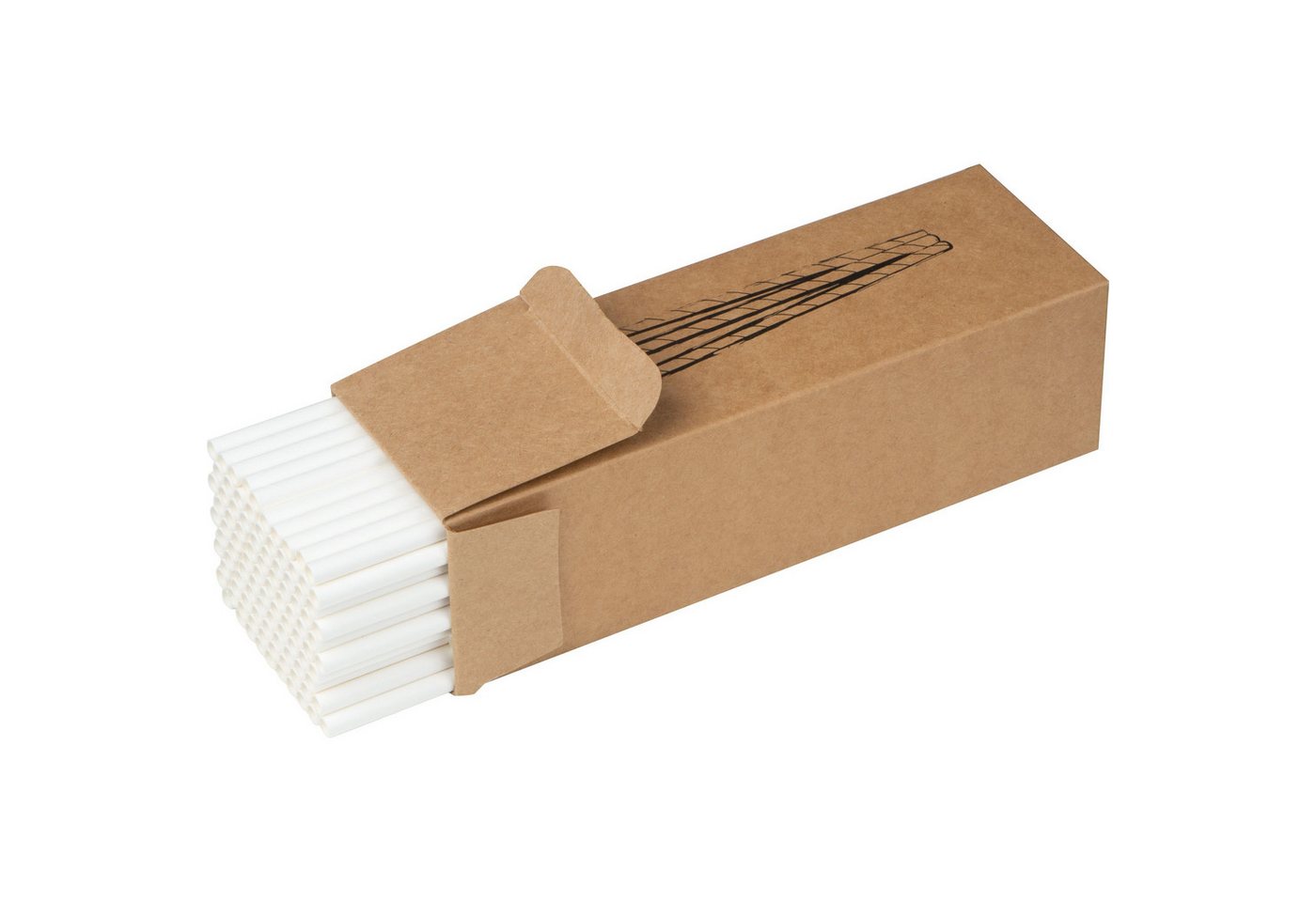 Macma Trinkhalme 100 Trinkhalme / Strohhalme aus Pappe / Farbe: weiß von Macma