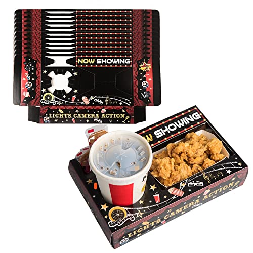 Macolily 20 Stück Filmnacht Snack Tabletts Popcorn Boxen Kino Zubehör Party für Filmabend Kino Snack Retro Party Geburtstag Hochzeit Geschenke von Macolily