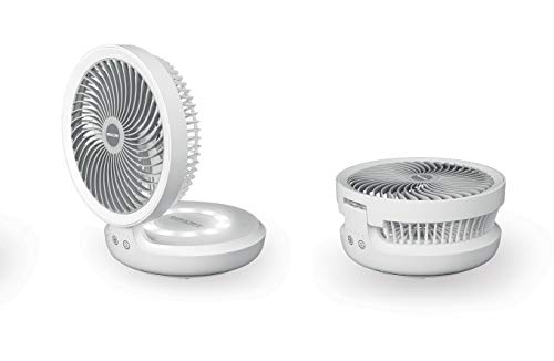 Macom Enjoy & Relax 990 Compact Cordless Fan Tischventilator USB wiederaufladbar 19 cm Durchmesser weiß von Macom