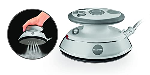 Macom Enjoy & Relax 876 Iron One Dampfbügeleisen Doppel-Dampfspitze mit voller Glätte, Wieß/Grau, Mini von Macom