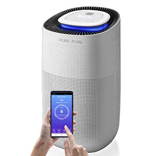 Macom Enjoy & Relax 879 Pure Pure Luftreiniger, CADR von 400 m³/h, für Räume bis zu 104 m², hochpräziser Lasersensor PM2.5, antibakterieller HEPA-Filter H13 und UV-Licht von Macom