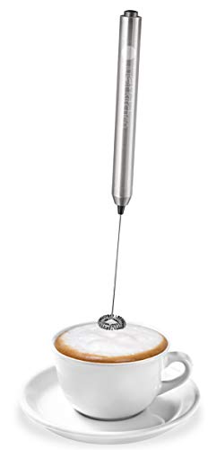 Macom Just Kitchen 863 Schaum & Latte Milchaufschäumer batteriebetrieben Edelstahl, Silber von Macom