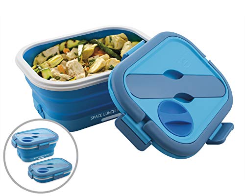 Macom Just Kitchen 864 Space Lunch to go Rechaud Elektro zusammenklappbar platzsparend, 35 Watt, blau/weiß von Macom
