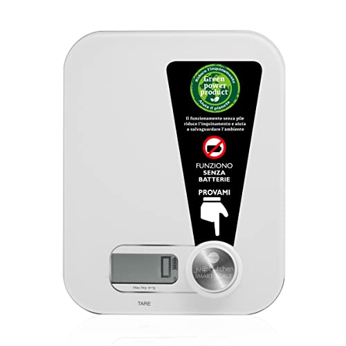 Macom Just Kitchen 868 SMART Scale Elektronische Waage für Lebensmittel ohne Batterien, Weiß von Macom