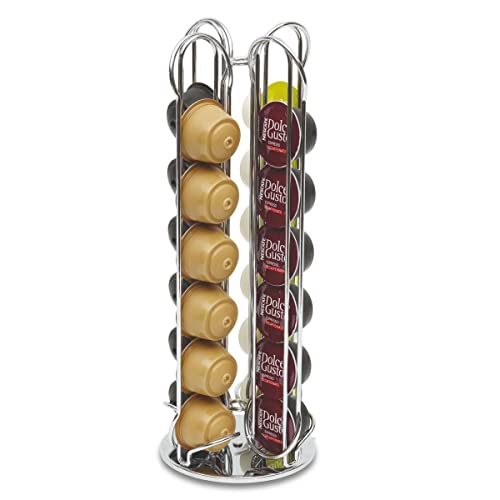 Macom Kaffeekapselständer Totem Dispenser 24 Capsule silberfarben von Macom