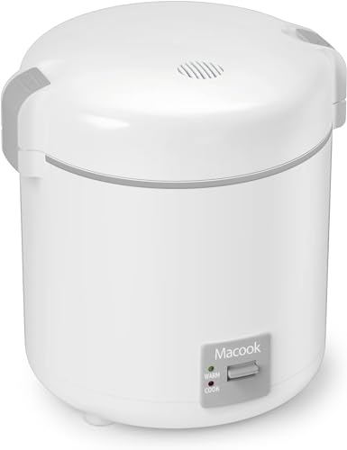 Macook Klein Elektrischer Reiskocher - Vollautomatisch für 2 Portionen, Abnehmbarer, Antihaftbeschichteter Reistopf, Messbecher & SchöPflöFfel, PFOA Free, Warmhaltefunktion, CFXB08-2 von Macook