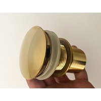 Unlackierter Messing-Waschbeckenabfluss, Massiver Messing-Abfluss, Pop-Up-Abfluss, Badezimmer-Waschbecken-Abflussstopfen Mit Überlauf von Macopperofficial