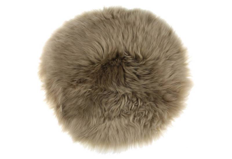 Macosa Home Fellteppich Dekofell rund 34 cm echtes Lammfell Stuhlkissen Sitzplaid Sitzfell, Sitzkissen Dekofell modern Echtfell von Macosa Home