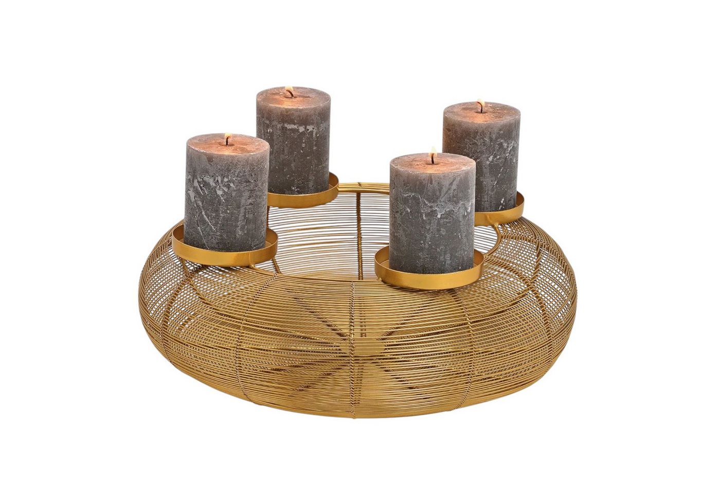 Macosa Home Adventskranz Silber Gold od. Schwarz Metall 38 cm modern, Elegantes Adventsgesteck 4 Kerzenhalter Tisch-Dekoration Macosa Home Adventskranz Silber Gold od. Schwarz Metall 38 cm modern, Elegantes Adventsgesteck 4 Kerzenhalter Tisch-Dekoration von Macosa Home