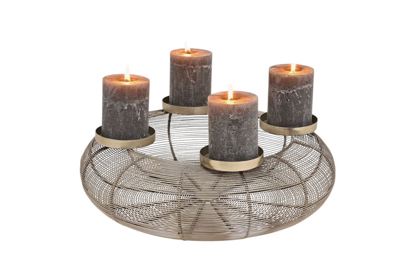 Macosa Home Adventskranz Silber Gold od. Schwarz Metall 38 cm modern, Elegantes Adventsgesteck 4 Kerzenhalter Tisch-Dekoration Macosa Home Adventskranz Silber Gold od. Schwarz Metall 38 cm modern, Elegantes Adventsgesteck 4 Kerzenhalter Tisch-Dekoration von Macosa Home