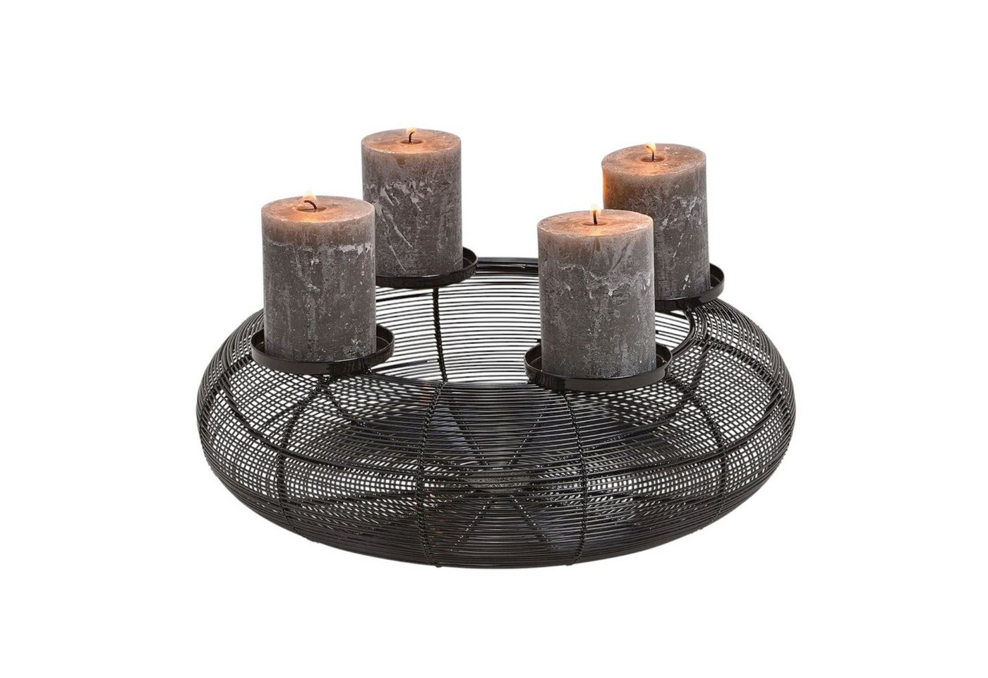 Macosa Home Adventskranz Silber Gold od. Schwarz Metall 38 cm modern, Elegantes Adventsgesteck 4 Kerzenhalter Tisch-Dekoration Macosa Home Adventskranz Silber Gold od. Schwarz Metall 38 cm modern, Elegantes Adventsgesteck 4 Kerzenhalter Tisch-Dekoration von Macosa Home