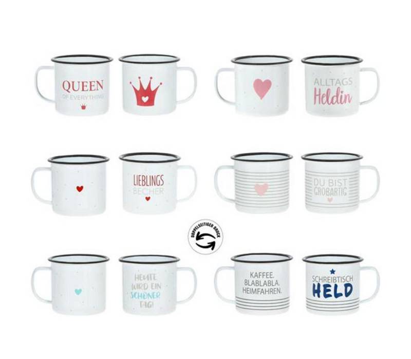 Macosa Home Becher Metall Weiß mit Spruch Metalltasse Metallbecher modern 350 ml, Campingtasse Campingbecher Queen Alltagsheldin Schreibtischheld Macosa Home Becher Metall Weiß mit Spruch Metalltasse Metallbecher modern 350 ml, Campingtasse Campingbecher Queen Alltagsheldin Schreibtischheld von Macosa Home