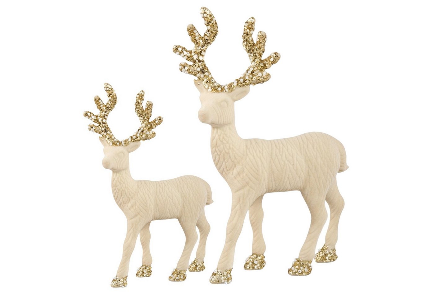 Macosa Home Dekofigur Deko Rentier 2er Set stehend Grün, Rot od. Weiß vers. Größen (Winterdekoration, Weihnachtsdeko Weihnachten), Weihnachtsdeko Dekorentier von Macosa Home