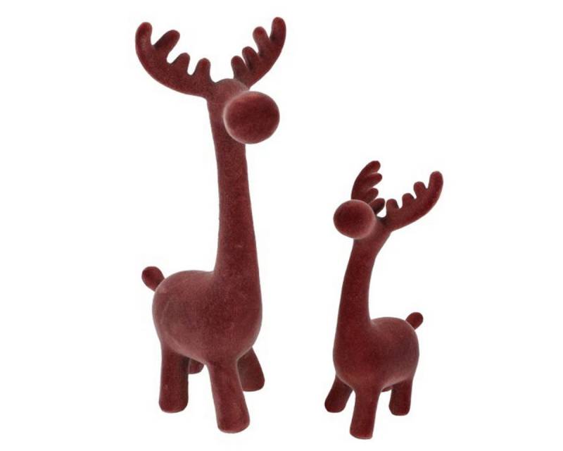 Macosa Home Dekofigur Deko Rentier 2er Set stehend Grün Braun od. Türkis 27 cm (Winterdekoration, Weihnachtsdeko Weihnachten), Weihnachtsdeko Dekorentier von Macosa Home