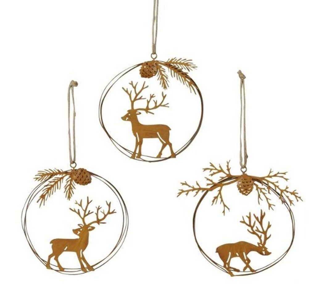 Macosa Home Dekohänger Herbstdeko Hängedekoration Weihnachten Winter Herbst Rentiere Rost (3 Set Hängedeko Fensterdeko, 3 St., Wohnzimmer), Winterdeko Fensterdeko Türdeko Deko von Macosa Home