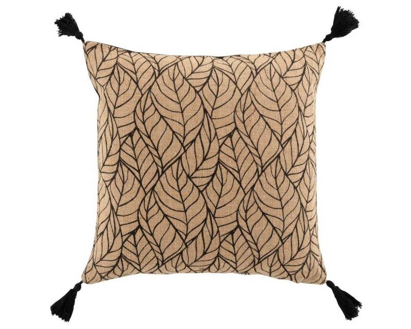 Macosa Home Dekokissen braun schwarz weiß Blätter Design Kissenhülle inkl. Füllung, inkl. Füllung Sofakissen Kuschel-Kissen Zierkissen Deko Couchkissen von Macosa Home