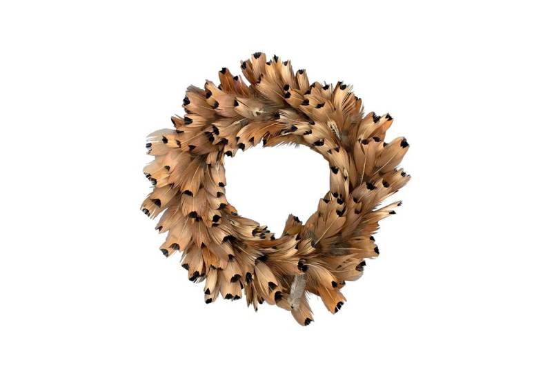 Macosa Home Dekokranz Federkranz Feder Braun ver. Größen Türkranz Tischdeko Kranz Osterdeko, Tischdekoration Osternest Osterdekoration Wanddeko 17 od. 24 cm von Macosa Home