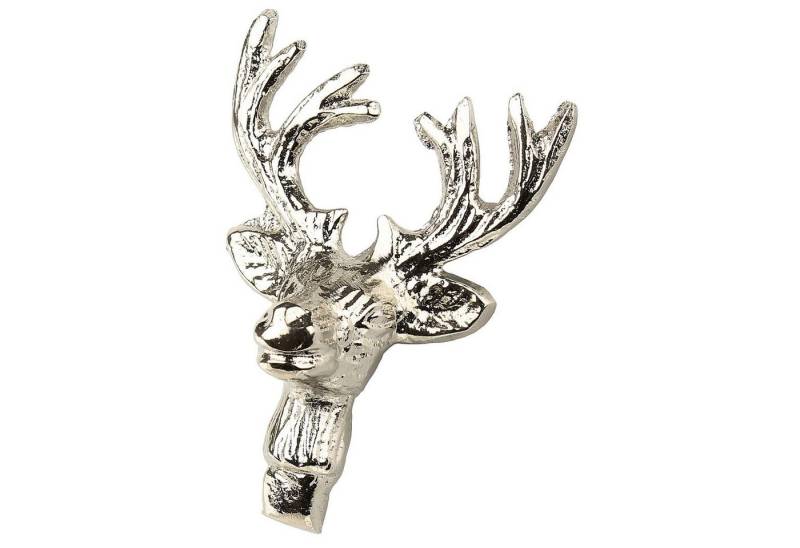 Macosa Home Dekoobjekt Kerzenstecker silber Verzierung Herbst Kerzen-Piekser Hirschkopf (4 St), Kerzen-Dekoration Kerzenverzierung Deko Hirsch von Macosa Home