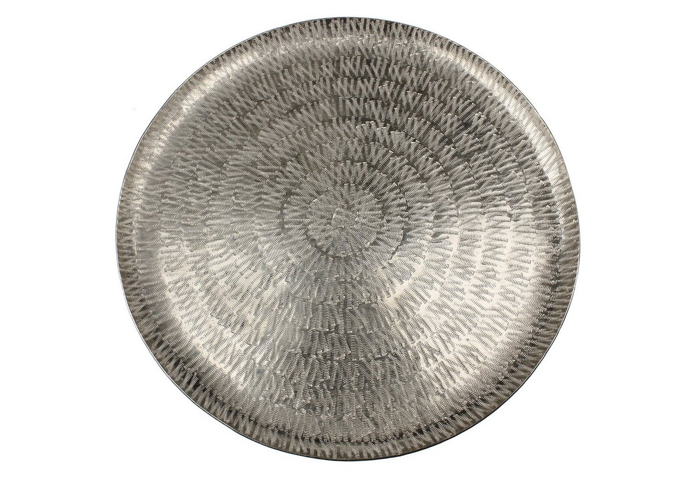 Macosa Home Dekotablett Dekotablett Silber Metall gehämmert 30 cm Tablett Dekoschale Schale (Dekoratives Tablett im modernen Stil, Dekoteller rund 30 cm), Tablett rund Metall Silber gehämmert Dekoschale Deko-Tablett von Macosa Home