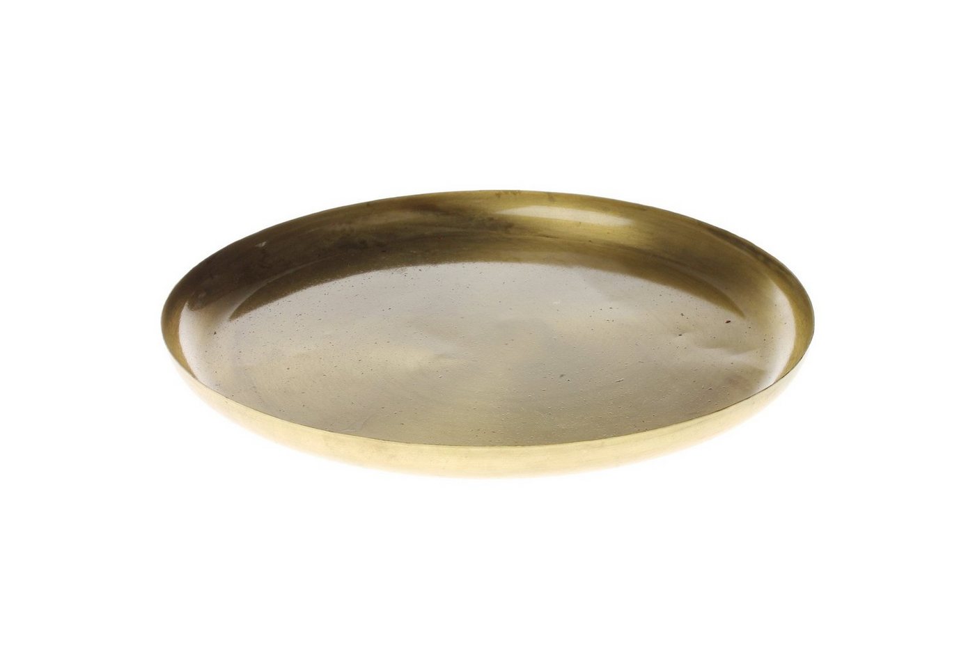 Macosa Home Dekotablett Tablett rund Gold 28 cm Metall Dekoschale Tischdekoration (Dekotablett rund), Obsttablett Wohn-Accessoire Dekotablett Kerzentablett modern von Macosa Home