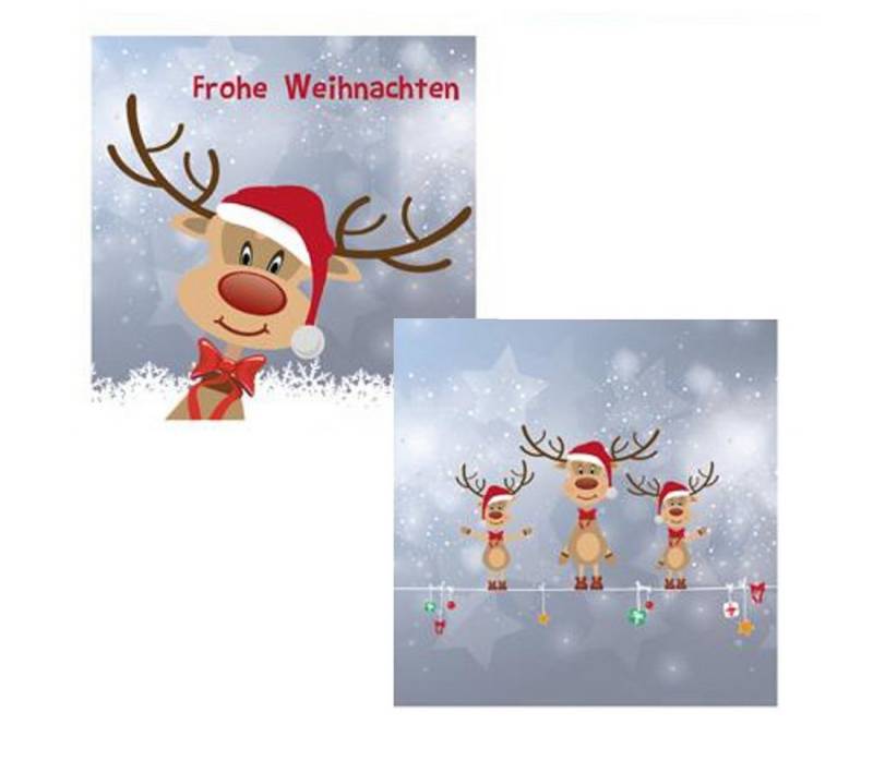 Macosa Home Papierserviette Weihnachts-Papier-Servietten Set 40 Stk. mit Rentier 33 x 33 cm, (Dekoservietten modern Servietten), Weihnachtsdeko Tisch-Deko Einwegservietten Weihnachten Weihnachtszeit von Macosa Home