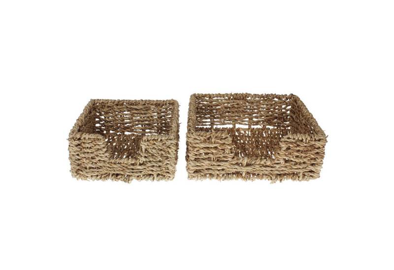 Macosa Home Serviettenhalter Serviettenkorb 2er Set Naturfaser Braun modern boho, (Dekokorb, 2-tlg., Tischdeko Halter), Serviettenaufbewahrung Servietten Aufbewahrung von Macosa Home
