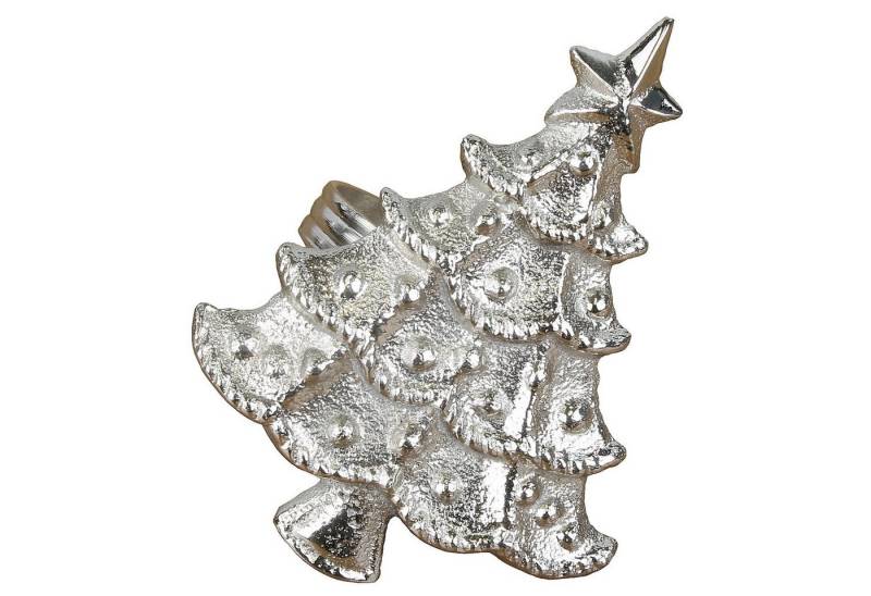 Macosa Home Serviettenring Festliche Tischdekoration Servietten-Halter Christbaum silber, Metall, (6er Set, 6-tlg., Komplett Set, Weihnachtsdeko), Tanne Tischset Tisch-Dekoration Accessoire von Macosa Home