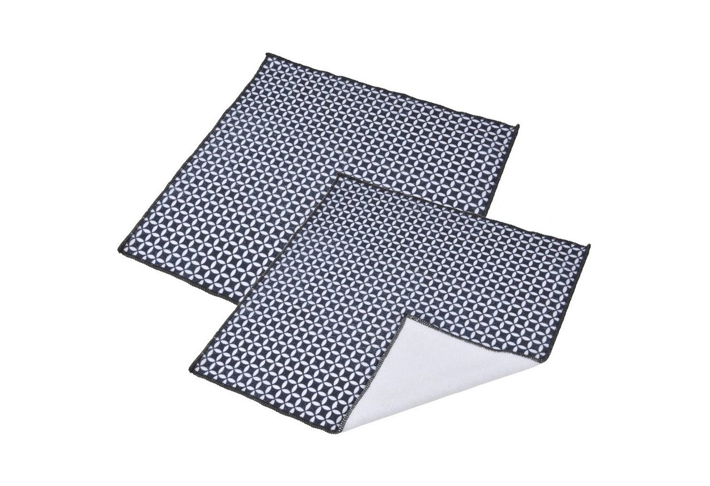 Macosa Home Spültuch Putztuch Reinigungstuch Putz-Lappen Spüllappen waschbar Geschirrtuch, (2-tlg), 2er Set Küchentücher Mikrofaser Grau Weiß Muster 40cm von Macosa Home
