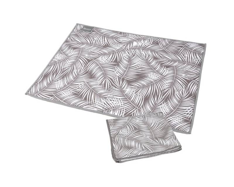 Macosa Home Spültuch Spül-Unterlage Spiegeltuch Küchentuch Spülmatte beige Muster, (2-tlg., 1x Spültuch 40 x 40 cm 1x Abtropfmatte 45 x 35 cm), Spül-Unterlage Spiegeltuch Küchentuch Spülmatte von Macosa Home