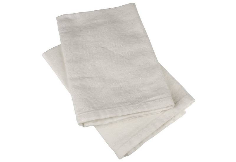 Macosa Home Stoffserviette Antik-Weiß 2er Set 40 x 40 cm 100% Baumwolle waschbar, (2 St), Tischwäsche Tisch-Dekoration Mundservietten von Macosa Home