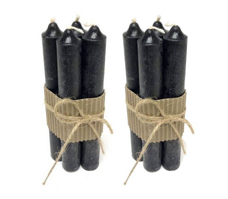 Macosa Home Tafelkerze Schwarz 8er Set 16 cm Wachskerzen Stabkerzen Tischkerzen (8-tlg., Deko Dekokerzen), Echtwachs-Kerze Dekokerzen Tischdekoration von Macosa Home