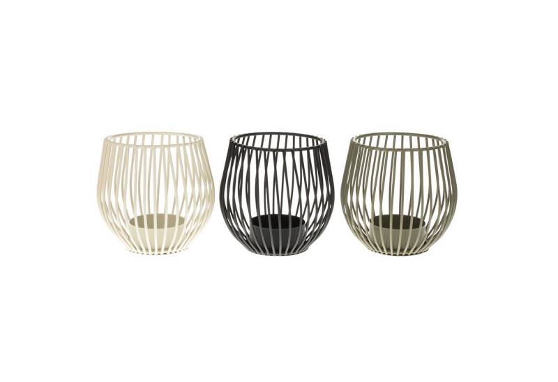 Macosa Home Teelichthalter 3er Set Metall Schwarz, Weiß Grau moderne Teelichtständer Deko (Metallteelichthalter modern, 3 St., Kerzenhalter Kerzenständer 9 cm), Metallwindlicht Windlicht Tisch-Dekoration von Macosa Home