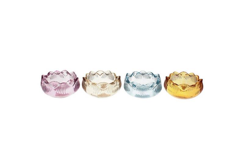 Macosa Home Teelichthalter Teelichthalter Tulpe 4er Set Glas bunt 7,8 cm Glaswindlicht modern (Glasteelichthalter, 4 St., Dekowindlicht Kerzenhalter Tulpenform), Frühlingsdekoration Dekoration Frühling von Macosa Home
