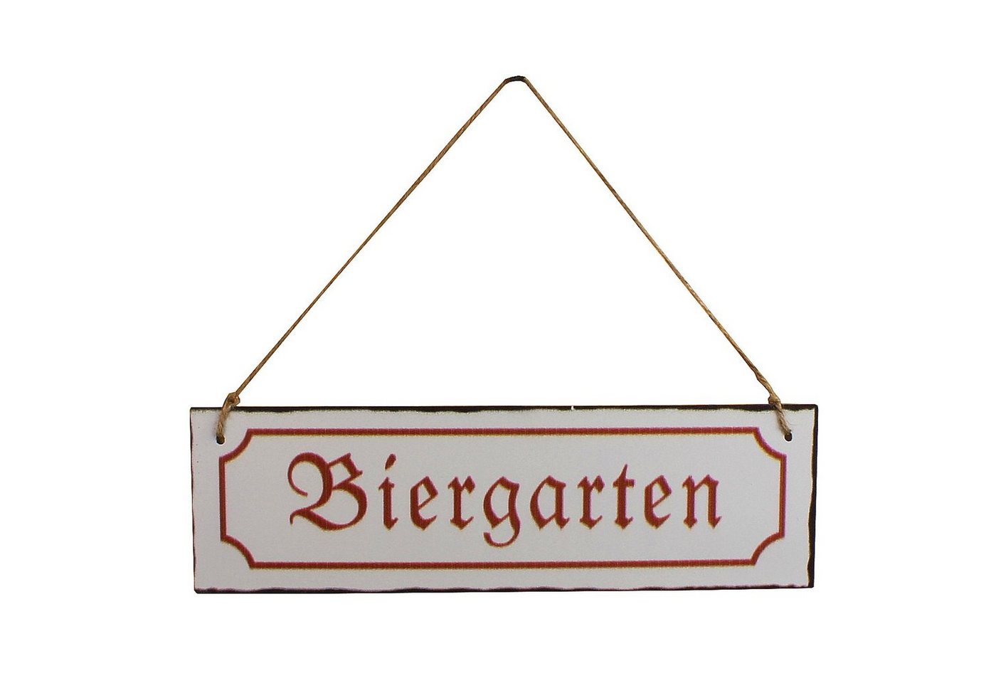 Macosa Home Wandbild nostalgie Blechschild Biergarten weiß rot eckiges Vintage Türschild, Bier (1 St), Wand-Dekoration Wandschild Deko Metall-Schild Gastronomie von Macosa Home