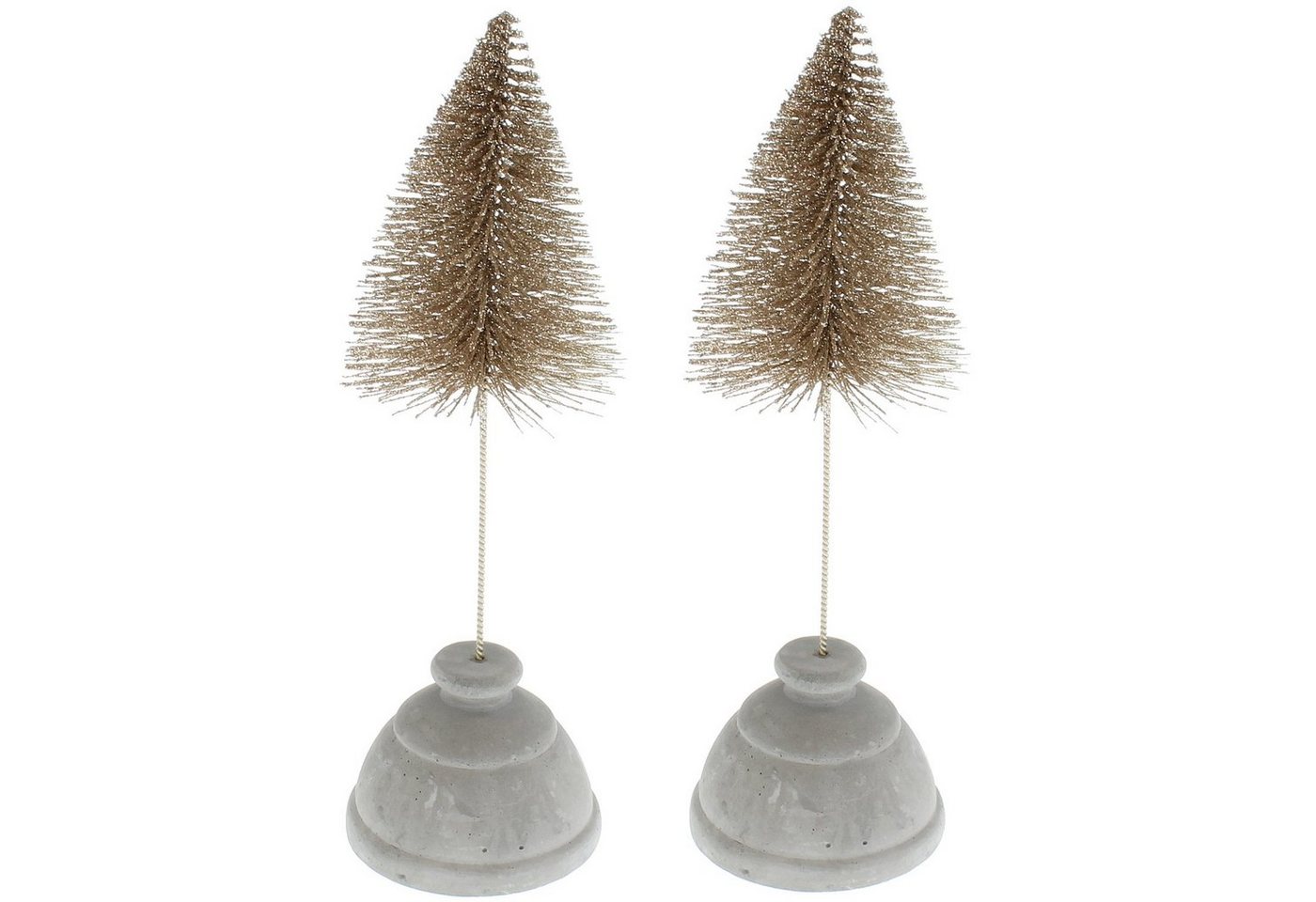 Macosa Home Weihnachtsfigur Weihnachtsdeko Gold 2er Set Tannenbaum Glitzer modern 25 cm (2 St), Christbaum Drahtbaum Weihnachtsbaum innen Weihnachten Tanne von Macosa Home