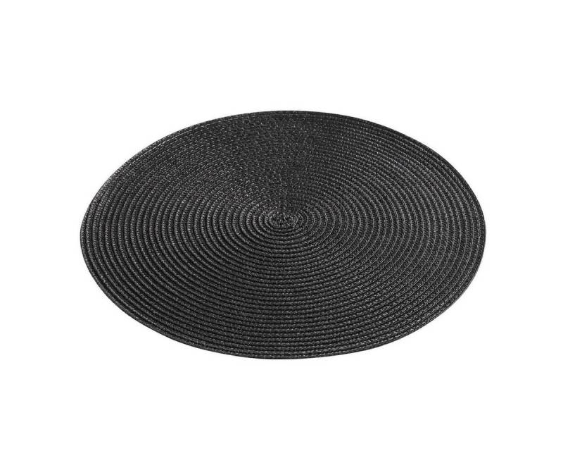 Platzset, ischset 4 STK. Schwarz Kunststoff 35 cm rund Platzsets abwischbar, Macosa Home, (4-St), Tischdeko Tischmatte Platzmatte Tisch-Unterlage Platzdeckchen von Macosa Home